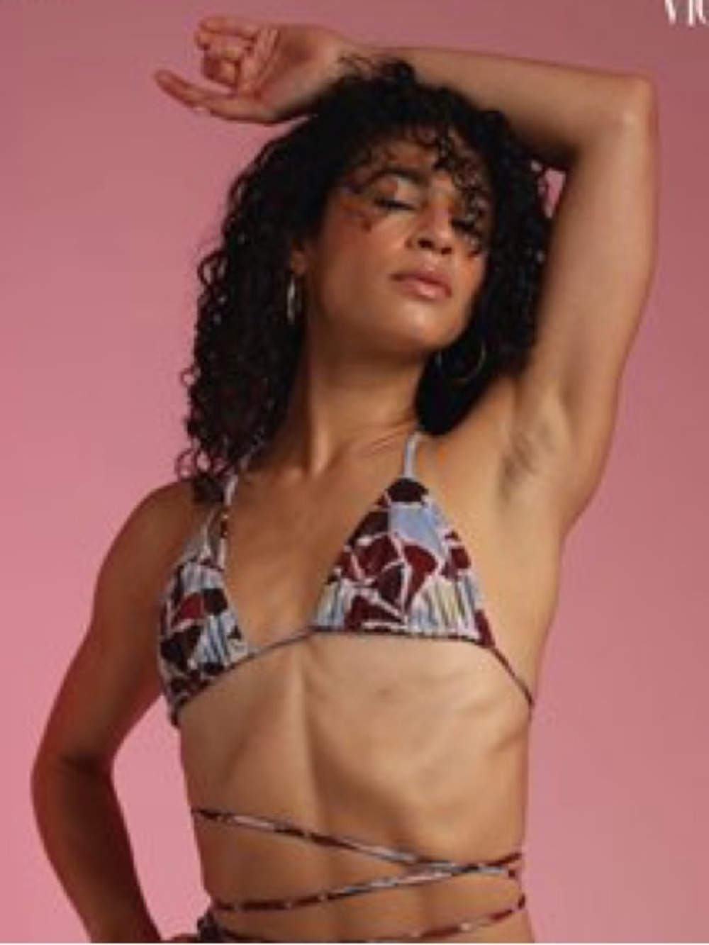 INAMORATA Las Olas Mosaic Watercolor Multiway Triangle Multiway Bikini Top